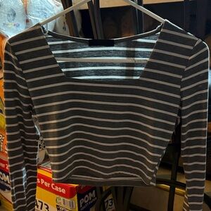 Striped Gray Women's Top